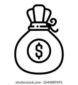 Icono de contorno de dinero. Diseño de icono de Vector simple en estilo de contorno. Formato de Vector editable