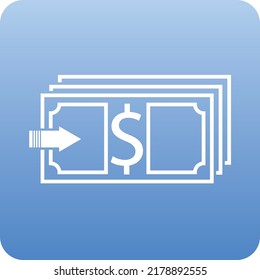 Money outline icon for website and design in vector.