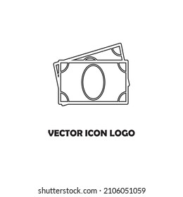 Money outline vector icon logo illustration
