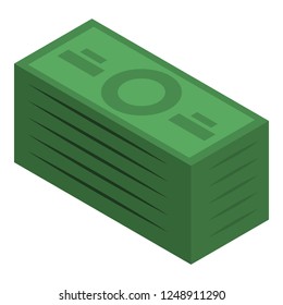 Money pack icon. Isometric of money pack vector icon for web design isolated on white background