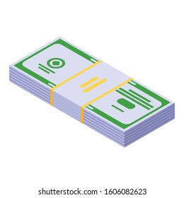 Money pack icon. Isometric of money pack vector icon for web design isolated on white background