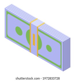 Money pack icon. Isometric of money pack vector icon for web design isolated on white background