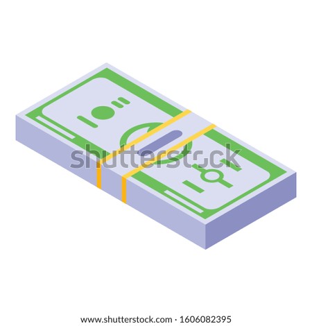 Money pack icon. Isometric of money pack vector icon for web design isolated on white background