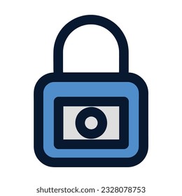 Icono de bloqueo de dinero . diseño de icono plano