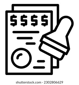 Money paper icon outline vector. Bank transfer. Phone card