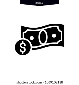 Money paper icon vector illustration logo template. eps10