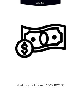 Money paper icon vector illustration logo template. eps10