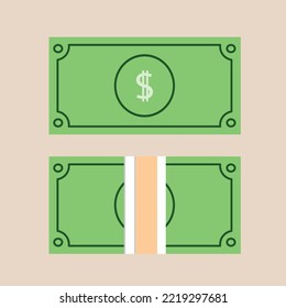 Money Paper and Stuck a Money Illustrations Vector 