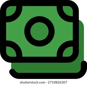 Money paper vector design in modern style, cash handling and financial transaction concept, business payment illustration. Filled Line Icon