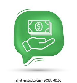 Money paper vector in speech bubble - Modern design