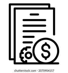 Money papers icon. Outline money papers vector icon for web design isolated on white background