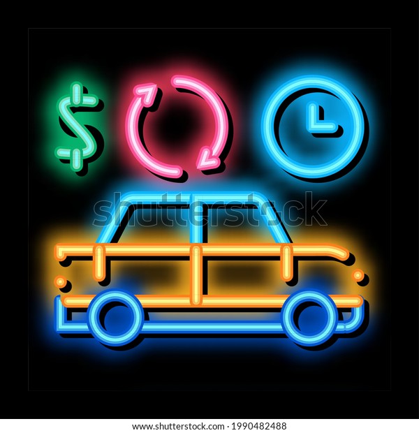 money parking neon\
light sign vector. Glowing bright icon money parking sign.\
transparent symbol\
illustration