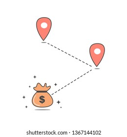 money path business concept vector illustration