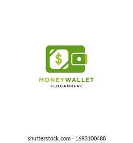 Money pay wallet logo design vector
