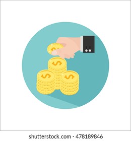Money payment color flat icon