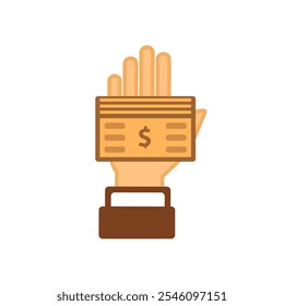 Icono de concepto de pago de dinero. Ilustración vectorial plana de color aislada.