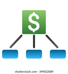 Money Payment Hierarchy vector toolbar icon for software design. Style is a gradient icon symbol on a white background.