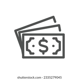 Money and payment icon outline and linear vector.