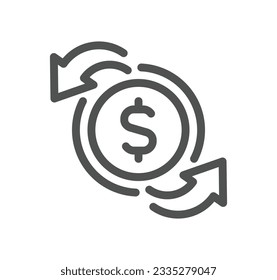 Money and payment icon outline and linear vector.