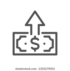 Money and payment icon outline and linear vector.