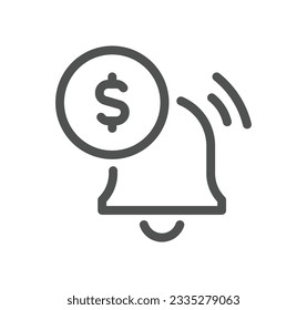 Money and payment icon outline and linear vector.