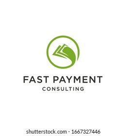 Money Payment Logo Icon With Fast Graphic template designs vector