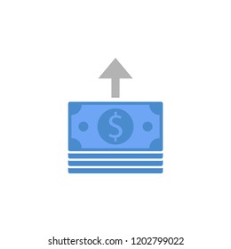 Money, payment, send, transfer two color blue and gray icon