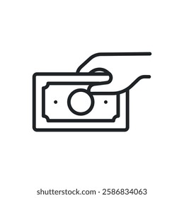 Money payment thin line icons. Perfect pixel on transparent background