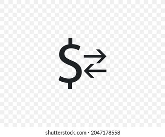 Money payment transfer icon. Vector illustration. Flat design.