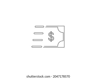 Money payment transfer icon. Vector illustration. Flat design.