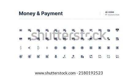 Money and Payment UI Icons Pack Duotone Style