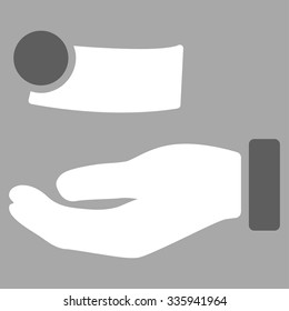 Money Payment vector icon. Style is bicolor flat symbol, dark gray and white colors, rounded angles, silver background.