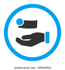 Money Payment vector icon. Style is bicolor flat rounded symbol, blue and gray colors, rounded angles, white background.