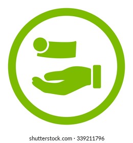 Money Payment vector icon. Style is flat rounded symbol, eco green color, rounded angles, white background.