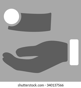 Money Payment vector icon. Style is bicolor flat symbol, dark gray and white colors, rounded angles, silver background.