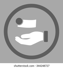 Money Payment vector icon. Style is bicolor flat rounded symbol, dark gray and white colors, rounded angles, silver background.