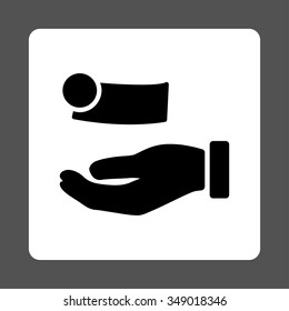 Money Payment vector icon. Style is flat rounded square button, black and white colors, gray background.
