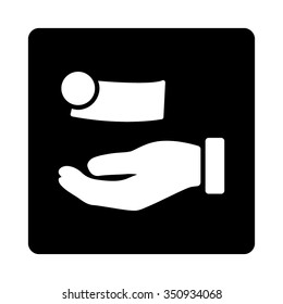 Money Payment vector icon. Style is flat rounded square button, white and black colors, white background.