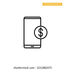 Money payment via mobile, mobile bangking icon vector design illustration