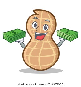 With money peanut character cartoon style