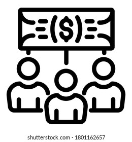 Money people icon. Outline money people vector icon for web design isolated on white background