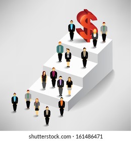 Money and people vector infographics