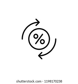 money percent; profit symbol line black icon