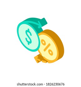 money percentage return isometric icon vector. money percentage return sign. isolated symbol illustration