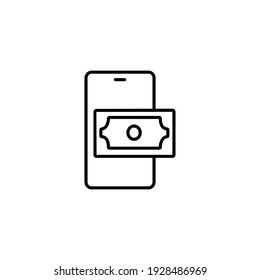  Handy-Geld, Handy-Zahlung einfache dünne Linie Symbol, Vektorgrafik
