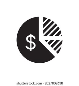 Money Pie Chart Filled Icon Vector Illustration