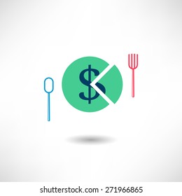 Money pie icon