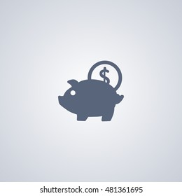Money pig vector icon