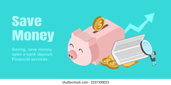 Money Piggy bank business concept. Safe finance investment. The concept of saving, save money, open a bank deposit, Financial services.