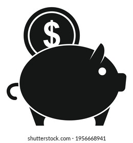 Money piggy bank icon. Simple illustration of Money piggy bank vector icon for web design isolated on white background